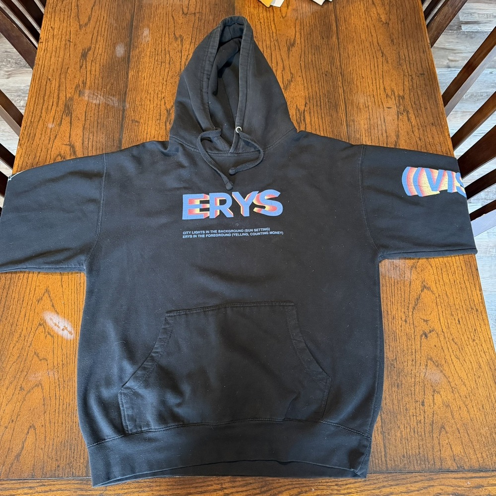 Black Jaden Smith "ERYS" Hoodie‎ Sweatshirt Sz XL MSFTSREP Vision